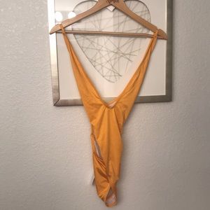 One piece high cut out swimsuit